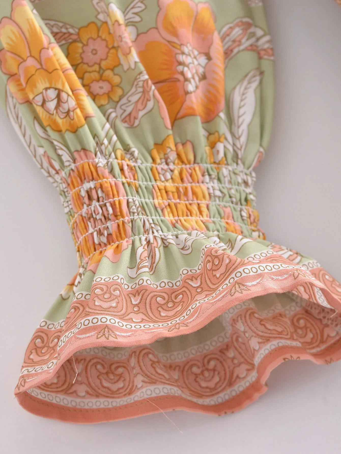 Butterfly Garden Boho Floral Print Maxi Dress