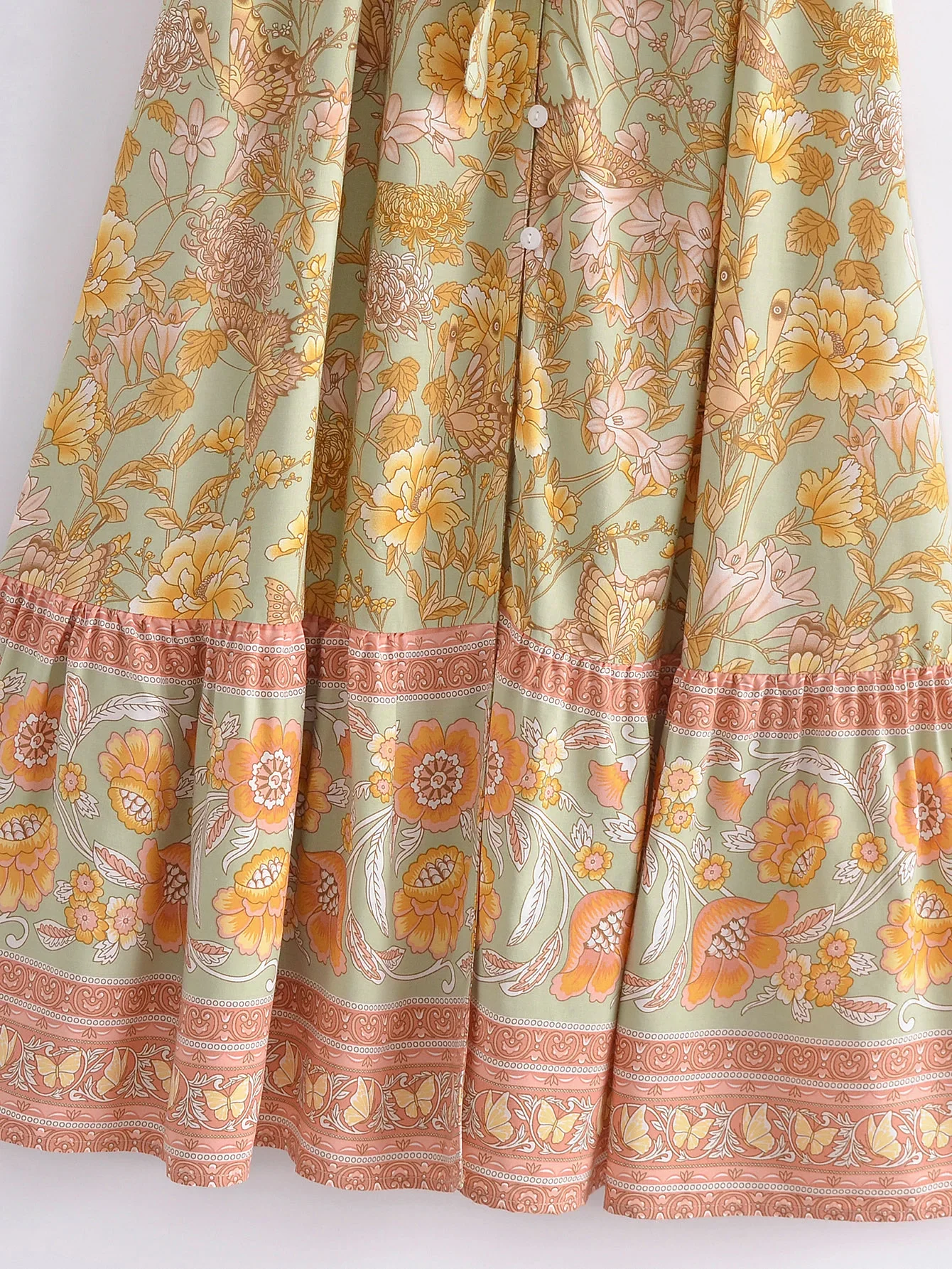 Butterfly Garden Boho Floral Print Maxi Dress