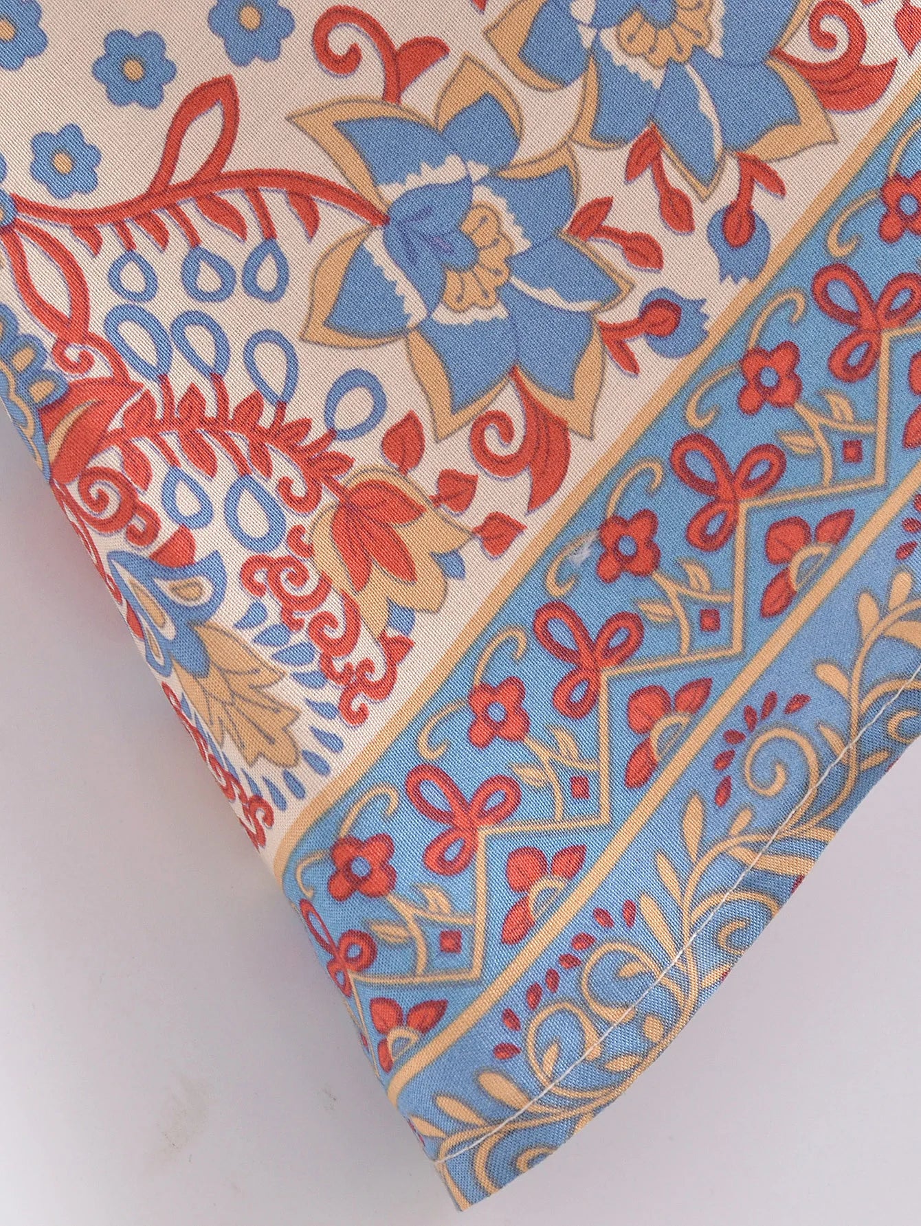 Tranquil Blue Boho Floral Print Maxi Dress