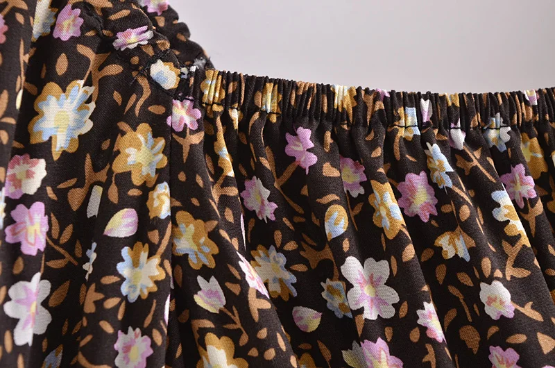 Wild Lavender Boho Floral Print Midi Dress