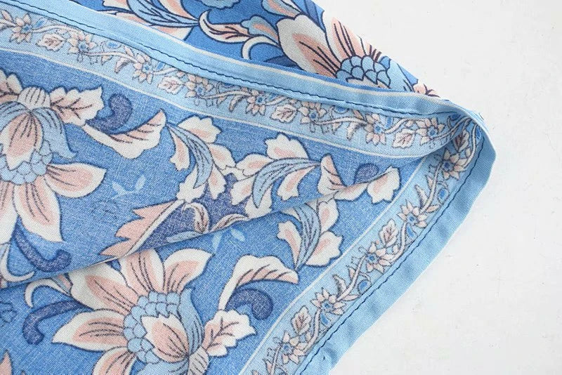 Meadowland Boho Floral Print Midi Dress