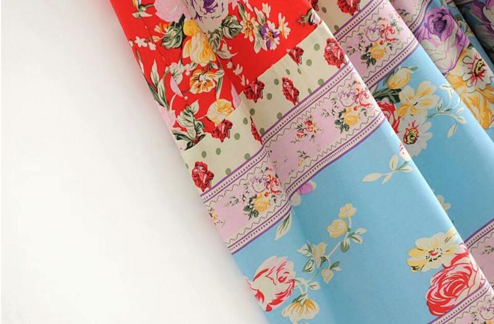 Romantic Red Boho Floral Print Maxi Dress